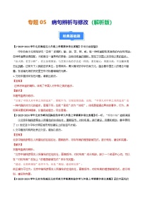 专题05 病句辨析与修改-备战2024-2025学年九年级语文上学期期中真题分类汇编（北京专用）（含答案）练习