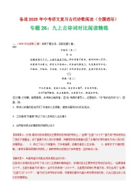 专题26：九上古诗词对比阅读精练-2025年中考语文复习 古代诗歌阅读（全国通用）