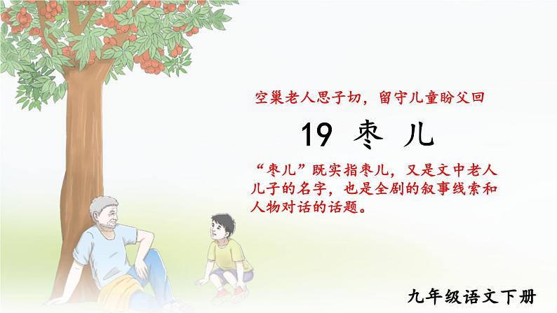 人教版语文九年级上册 第5单元 19 枣儿 PPT课件+教案01