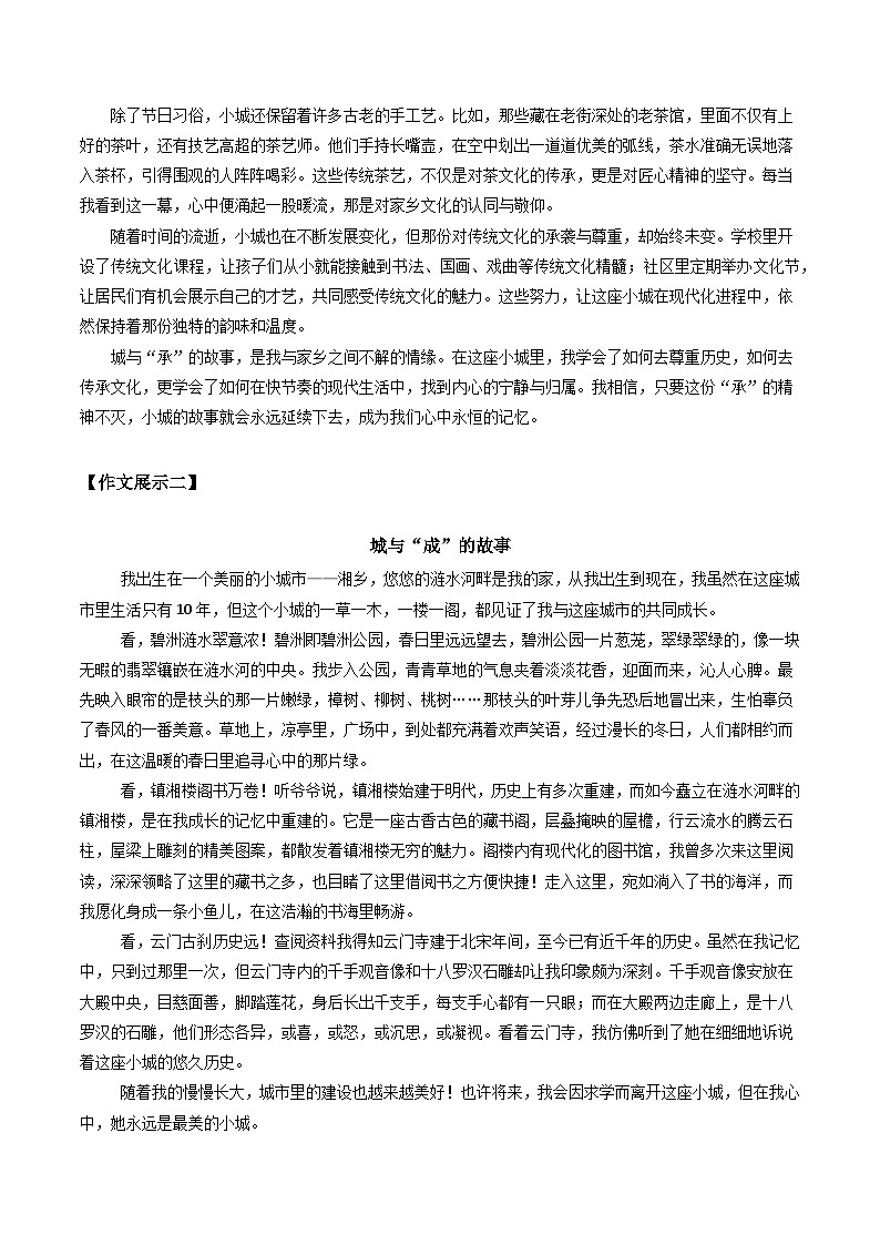 07“城与‘成’‘呈’‘承’‘澄’的故事”-备战2025年中考语文一轮复习之写作（全国通用）学案第3页