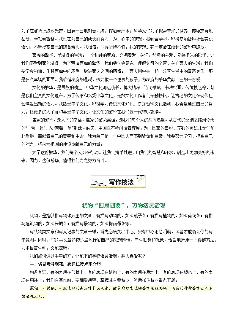 16“为了这份繁华”-备战2025年中考语文一轮复习之写作（全国通用）学案第3页
