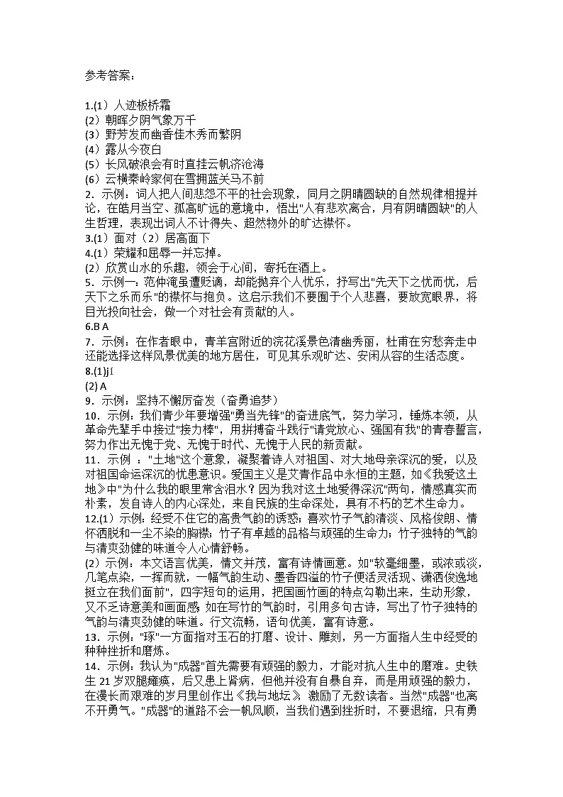 山西省大同市平城区两校联考2024-2025学年九年级上学期10月月考语文试题01