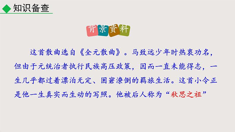 4.4《天净沙·秋思》课件-2024-2025学年七年级语文上册同步课堂（统编版2024）04