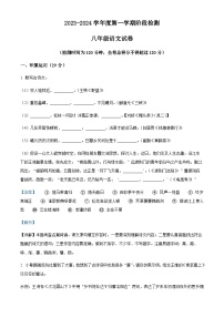 精品解析：广东省云浮市罗定市2023-2024学年八年级上学期期中语文试题（解析版）
