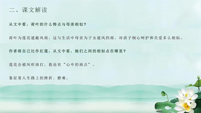 统编版（2024）七年级语文上册7散文诗二首-荷叶·母亲课件08