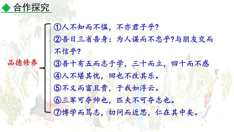 统编版（2024）七年级语文上册12《论语》十二章第二课时课件第5页