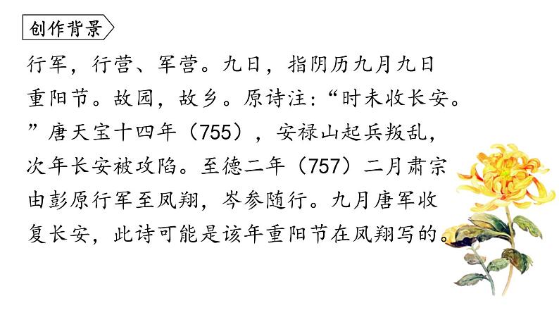 统编版（2024）七年级语文上册课外古诗词诵读-行军九日思长安故园课件第3页