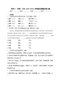 考点一：字词—三年（2022-2024）中考语文真题分类汇编(含答案)