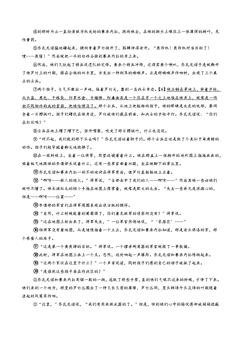 专题08：记叙文阅读之环境描写（含答案） 备战2025年中考语文一轮复习现代文阅读讲与练（江苏通用）03