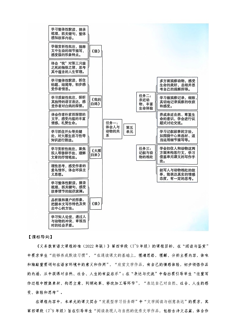 第五单元（整体教学设计）七年级语文上册大单元教学（统编版2024）02
