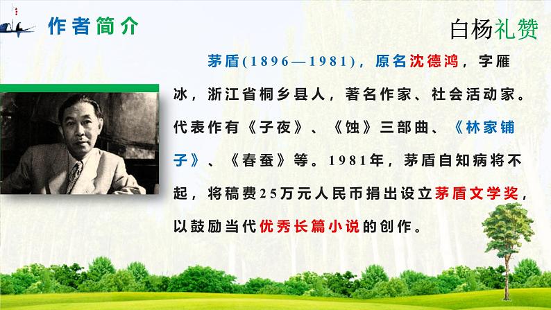统编版（2024）八年级语文上册15白杨礼赞课件（同课异构一）第2页
