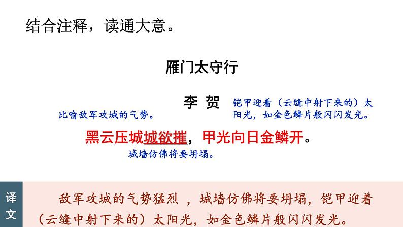 统编版（2024）八年级语文上册26诗词五首-雁门太守行课件（同课异构二）第6页