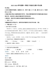 精品解析：浙江省宁波市鄞州区十二校2023-2024学年八年级上学期期中语文试题（解析版）