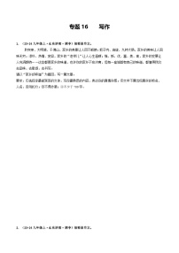 专题16 写作（原卷版）-备战2024-2025学年九年级语文上学期期中真题分类汇编（山东专用）