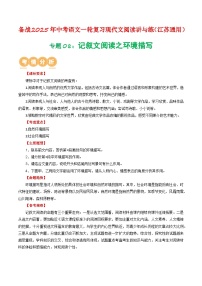 专题08：记叙文阅读之环境描写（原卷版）-备战2025年中考语文一轮复习现代文阅读讲与练（江苏通用）