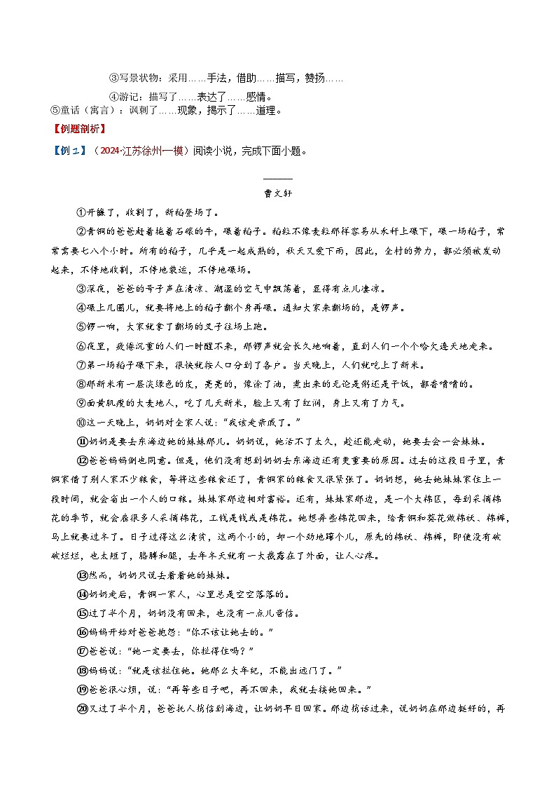 专题03：记叙文阅读之主旨把握（原卷版）-备战2025年中考语文一轮复习现代文阅读讲与练（江苏通用）第3页