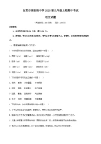 四川省自贡市田家炳中学2024-2025学年九年级上学期期中检测语文试题