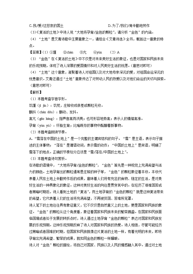 安徽省合肥市多校联考2024-2025学年九年级上学期9月月考语文试题（解析版）第2页