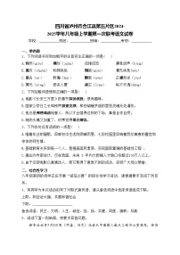 四川省泸州市合江县第五片区2024-2025学年八年级上学期第一次联考语文试卷(含答案)