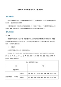 专题03 词语理解与运用-备战2025年中考语文一轮复习考点突破（全国通用）知识梳理与练习