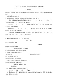 安徽省阜阳市颍东区2024-2025学年九年级上学期期中考试语文试题（含答案）
