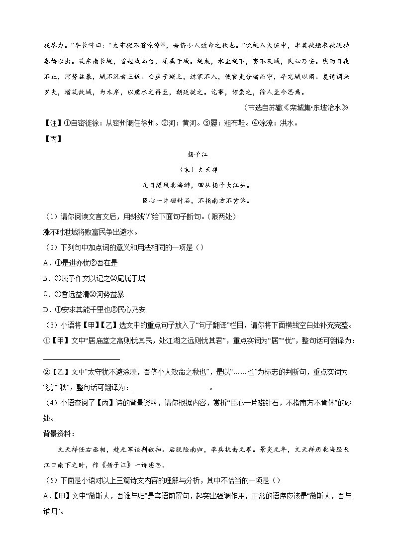 江苏省徐州市铜山区2023-2024学年九年级上学期期中语文试卷（含答案解析）第3页