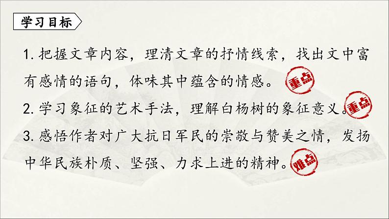 【人教部编版（2024）初中八年级语文 第4单元 15《白杨礼赞》第1课时课件第6页