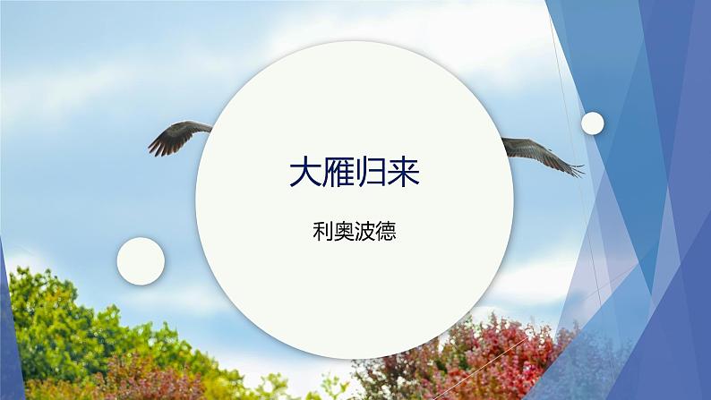 课件：部编版初中语文八年级下册第二单元第7课 大雁归来01