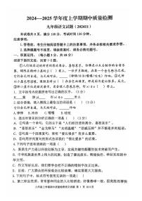 山东省泰安市东平县2024-2025学年九年级上学期11月期中考试语文试题