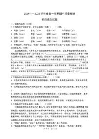 山东省威海市威海经济技术开发区2024-2025学年九年级上学期11月期中语文试题