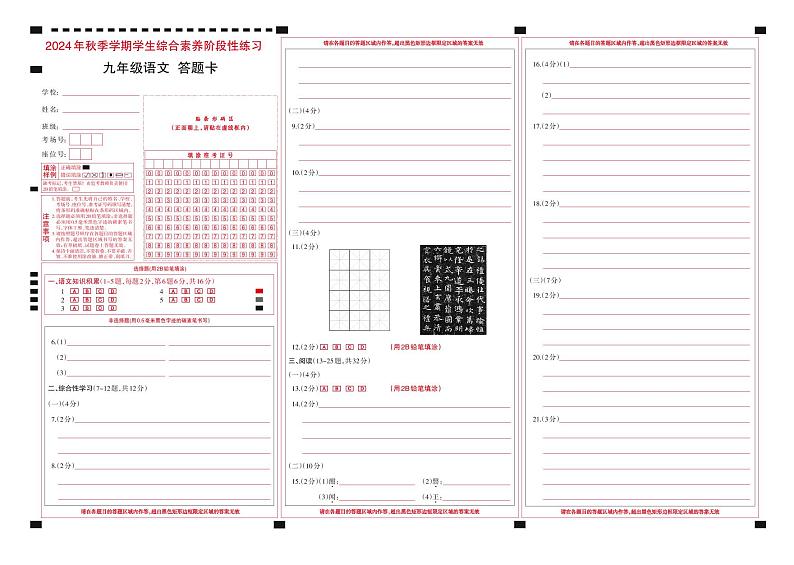 云南省昭通市永善县2024-2025学年九年级上学期11月期中考试语文试题01