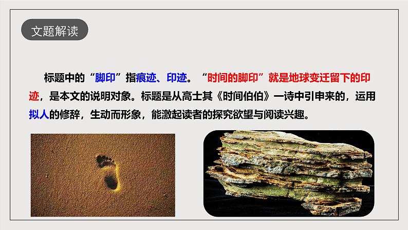 人教部编版语文八年级下册8 《时间的脚印》课件+教案+导学案+分层练习+素材07