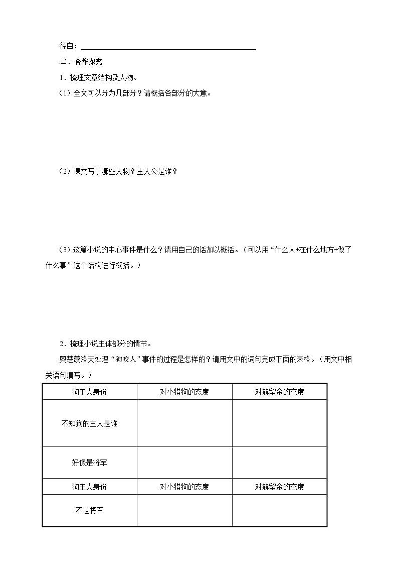 人教部编版语文九年级下册6《变色龙》导学案第2页
