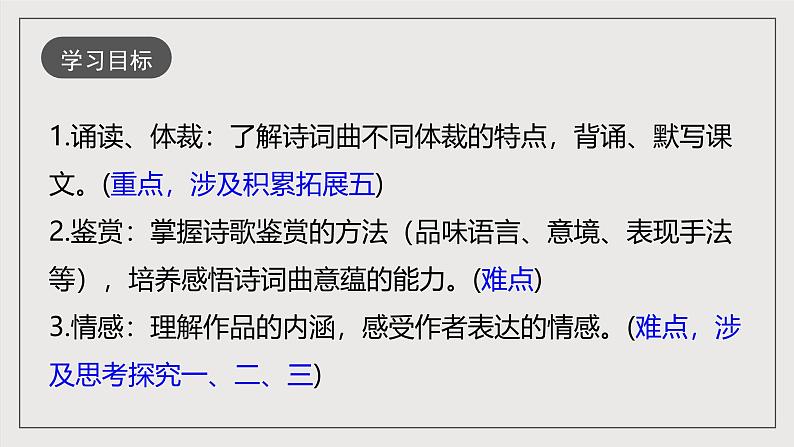 人教部编版语文九年级下册24　《诗词曲五首》（第一课时）课件第3页
