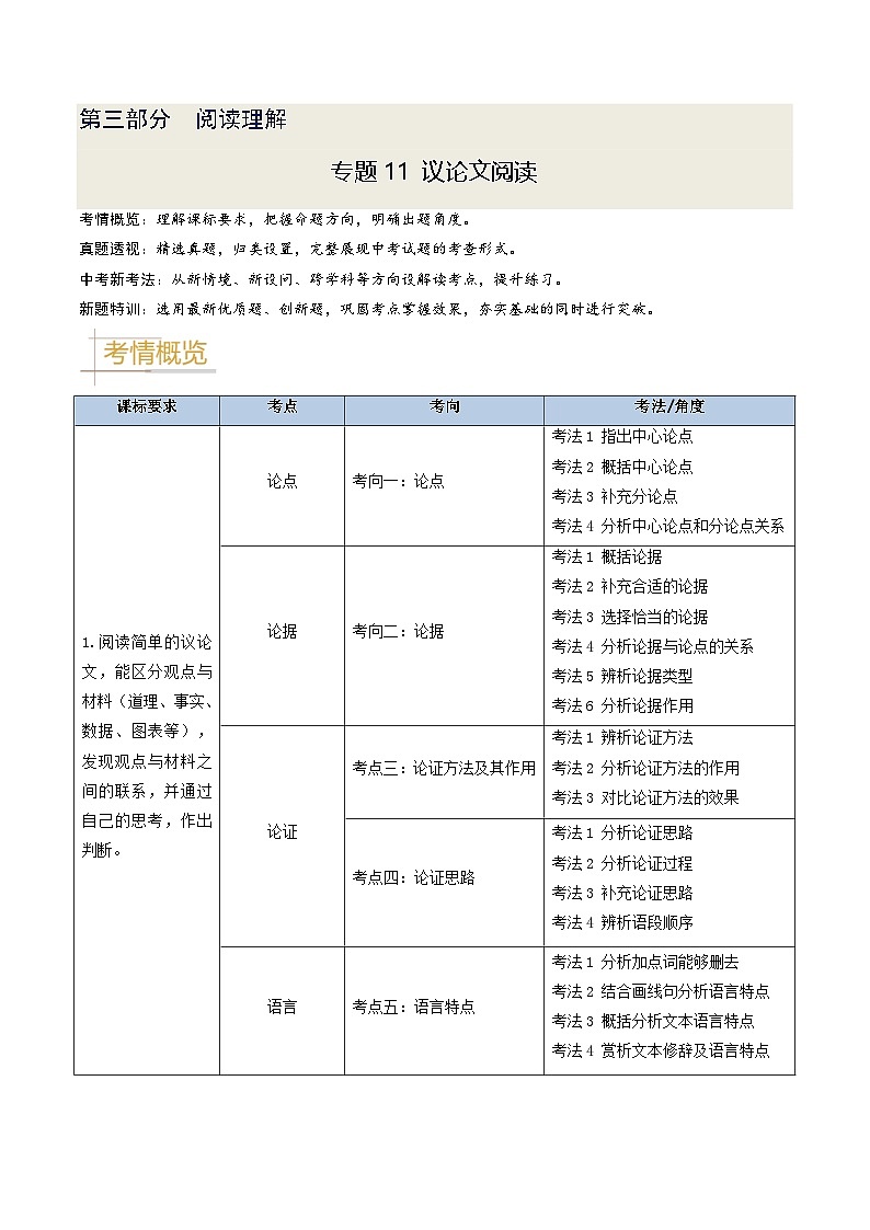 专题11 议论文阅读-备战2025年中考语文真题题源解密（辽宁专用）（解析版）第1页