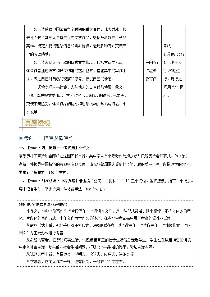 专题12 小作文-备战2025年中考语文真题题源解密（湖北专用）（原题版）第2页