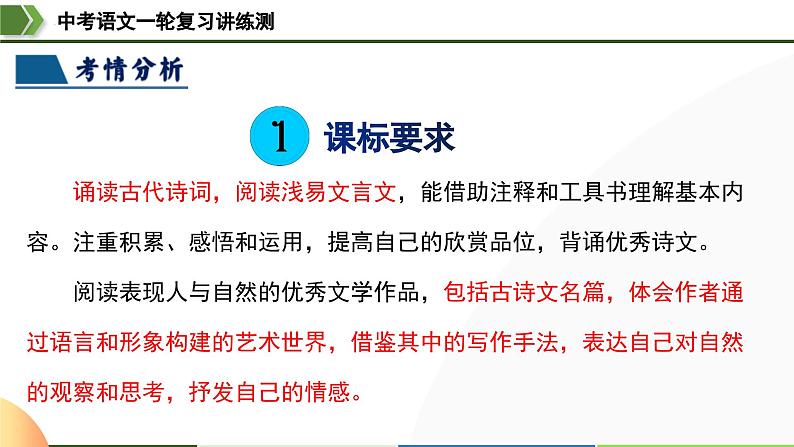 中考语文一轮复习讲练测课件 第09讲 七上课标古诗词复习（含解析）第4页
