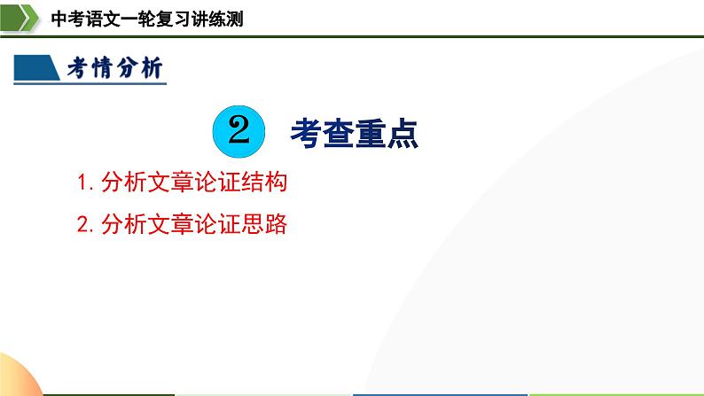 中考语文一轮复习讲练测课件 第31讲 论证结构与论证思路（含解析）第6页