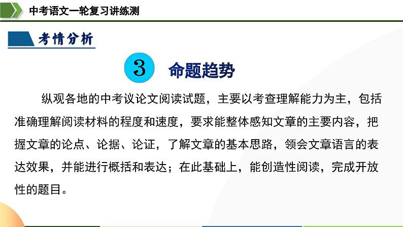 中考语文一轮复习讲练测课件 第31讲 论证结构与论证思路（含解析）第7页