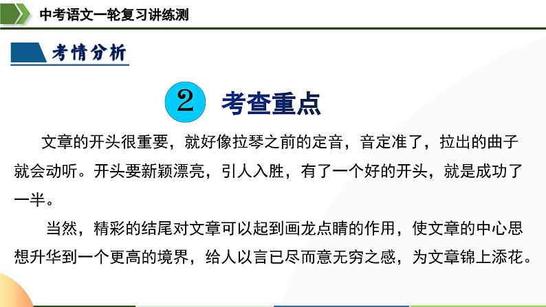 中考语文一轮复习讲练测课件 第41讲 开头与结尾（含解析）第6页
