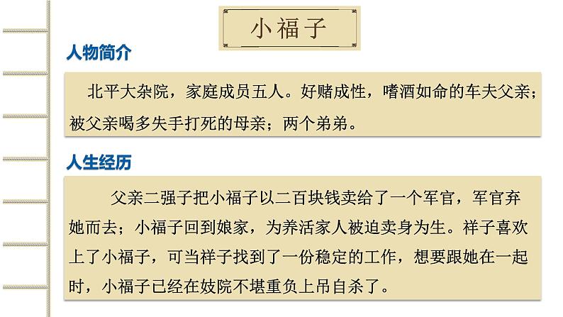 初中语文人教部编版七年级下册第三单元名著导读《揣摩次要人物的作用——骆驼祥子专题探究》课件第6页