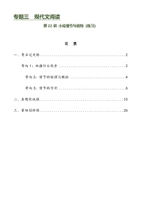 第22讲 小说的情节与结构（练习）-中考语文一轮复习讲练测（全国通用）（2份，原卷版+解析版）