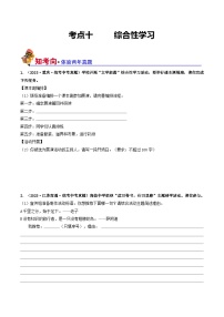 中考语文一轮复习考点过关练习考点10 综合性学习（好题冲关·真题演练）（2份，原卷版+解析版）
