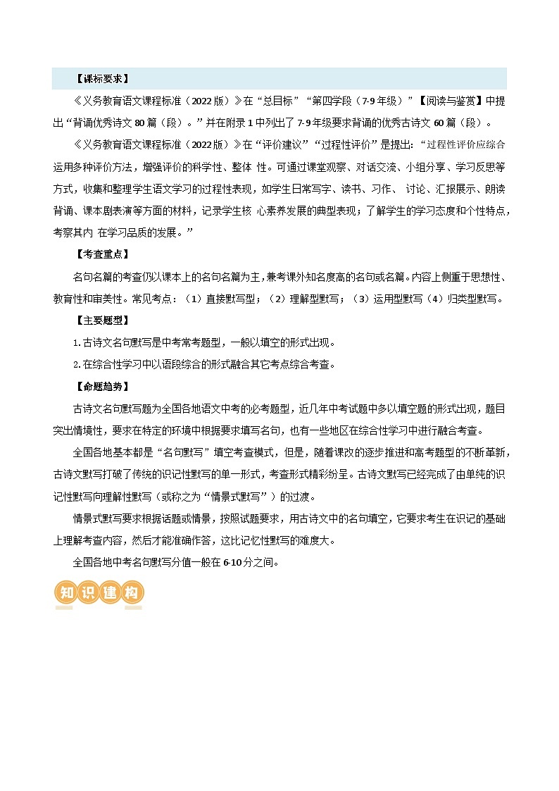 中考语文二轮复习讲与练专题07 名篇名句默写（解析版）第2页