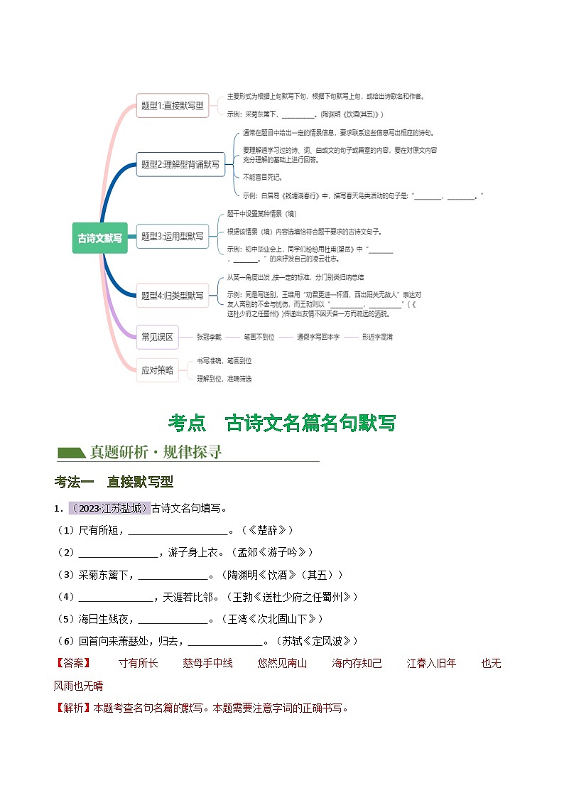 中考语文二轮复习讲与练专题07 名篇名句默写（解析版）第3页