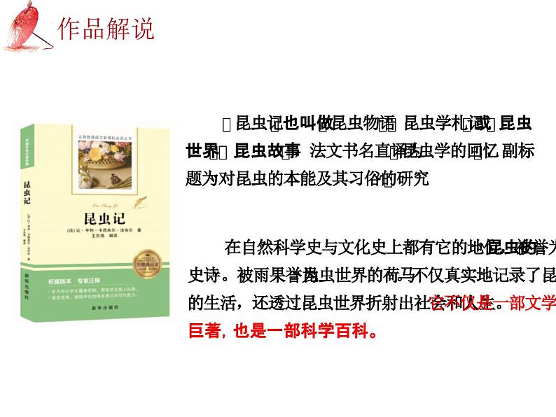 2025年中考语文二轮复习高频考点精讲课件第3讲 名著导读之《昆虫记》昆虫的世界第5页