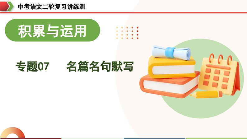 中考语文二轮复习讲练测课件专题07 名篇名句默写（含解析）第1页