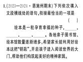 初中语文新人教部编版七年级上册期末专题复习五《 排序与衔接》作业课件（2024秋）