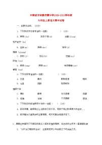 2022年河南省开封市集慧九年级语文上学期期中考试