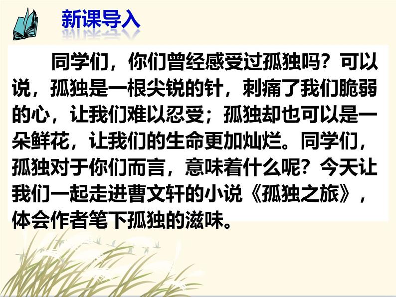 初中语文人教部编版九年级上册 17孤独之旅  课件第1页